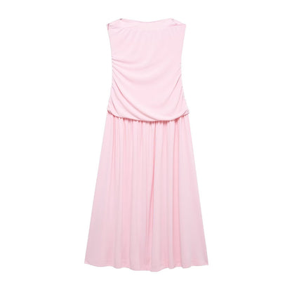 Women Wear Spring Sexy Sweet Spicy Pleated Tube Top Dress