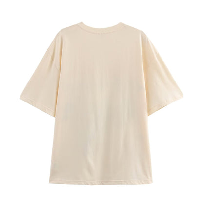 Women Clothing Minimalist Printed Loose T shirt