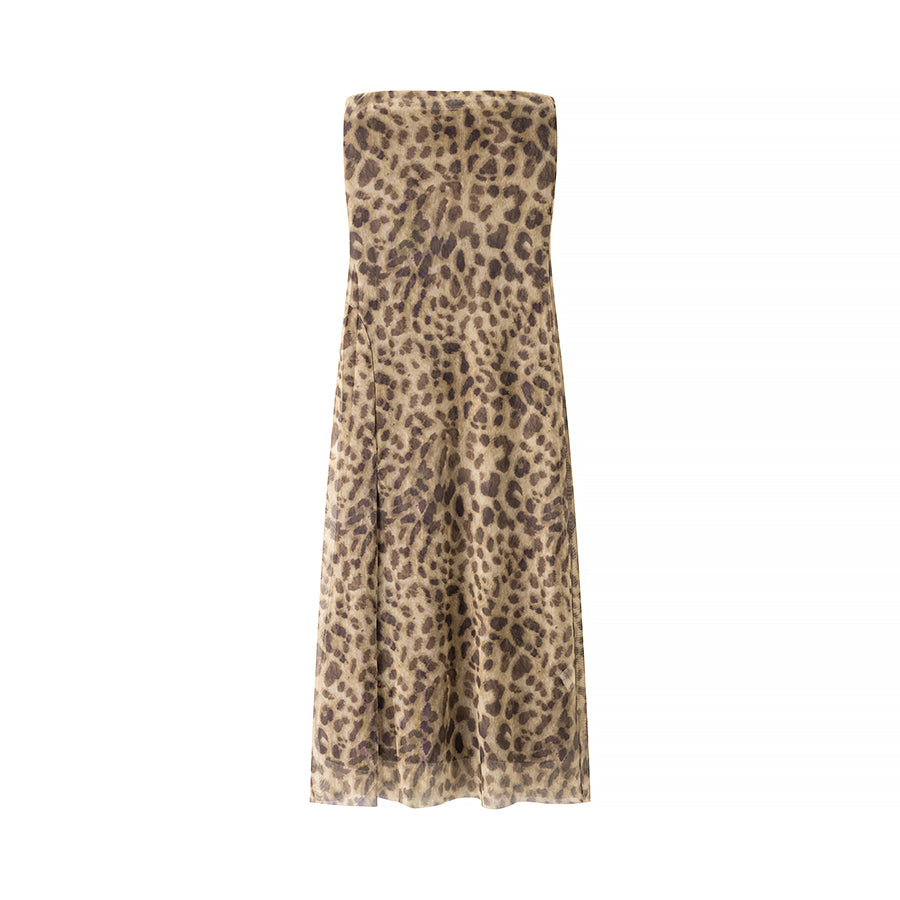 Homemade Women Clothing Classic All Match Western Leopard Print Dress