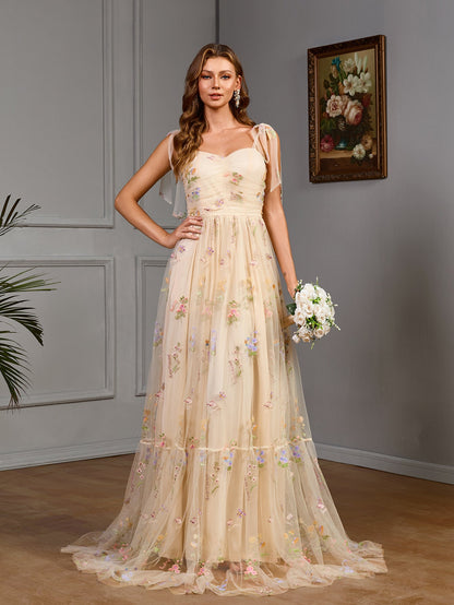 Spring Women Sleeveless Camisole Gown Slim Wide Hem Long Dress