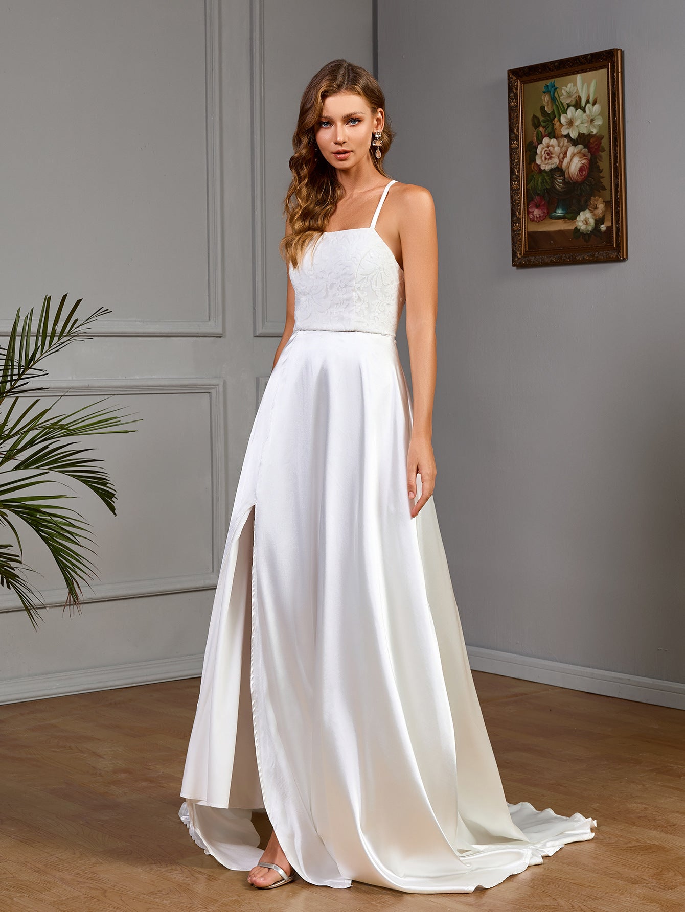 Women Clothing Sleeveless Camisole Gown Solid Color Dress Cocktail Dress