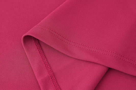 Women Clothing Spring Elegant High Grade Rose Red Dress