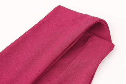 Women Clothing Spring Elegant High Grade Rose Red Dress