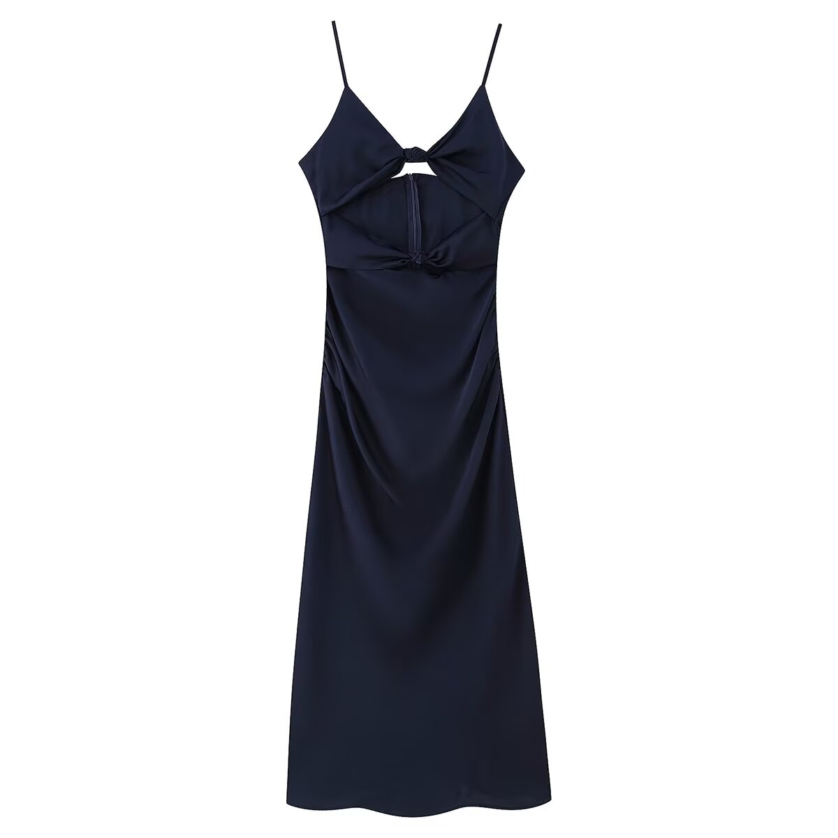 Spring Twisted Knot Embellished Hollow Suspender Dress