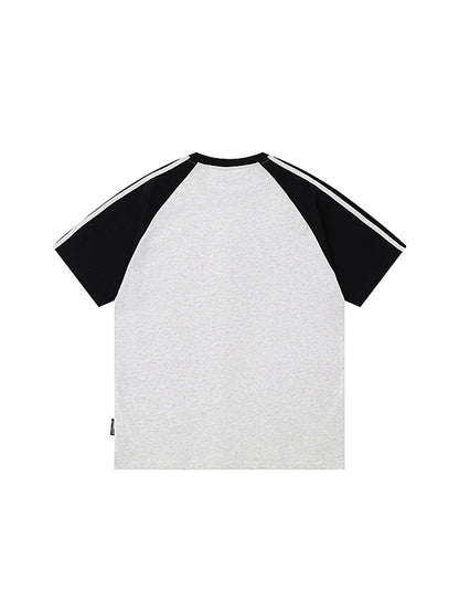 Contrast Stripes Oversized Short Sleeve Tee