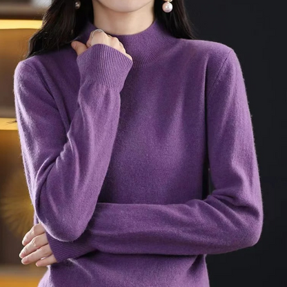 Jersey informal de cuello alto con estampado de cuadros para mujer | Ideal para otoño/invierno