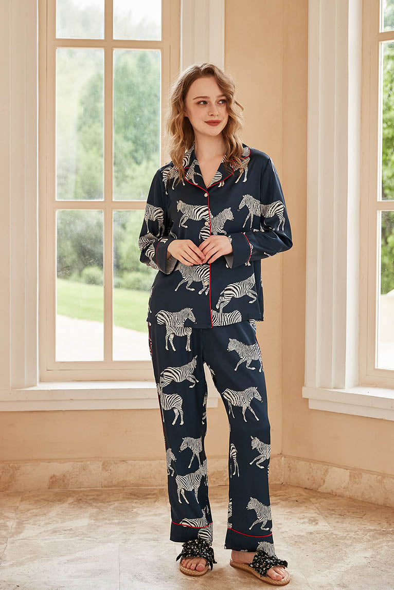 Conjunto de pijama con estampado de cebra