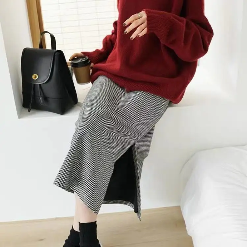 Jersey de punto oversize con cuello alto para mujer | Ideal para otoño/invierno