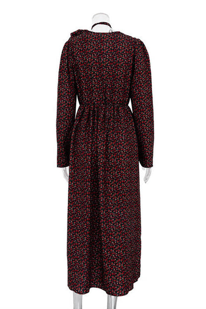 Bertha Flower V Neck Midi Dress