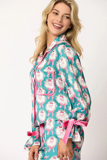 Conjunto largo de pijama con personajes navideños Sprint
