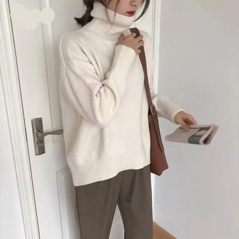Jersey de cuello alto de punto suave para mujer | Ideal para otoño/invierno
