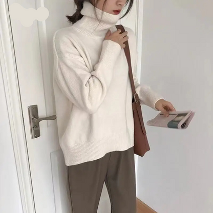 Jersey de cuello alto de punto suave para mujer | Ideal para otoño/invierno