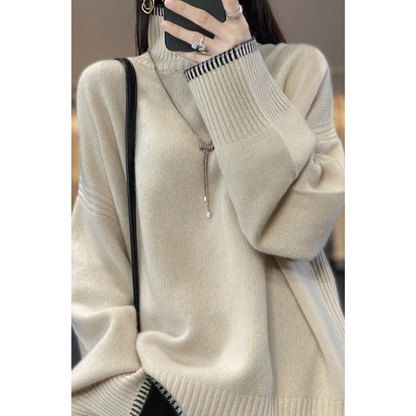 Jersey de punto suave y holgado para mujer, fácil de usar | Ideal para otoño/invierno