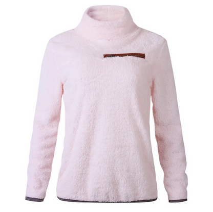Jersey informal de cuello alto con cremallera para mujer | Ideal para otoño/invierno
