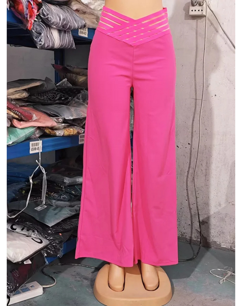 Women's Office Style High Waisted Wide Leg Flared Trousers | Ideal for All Seasons