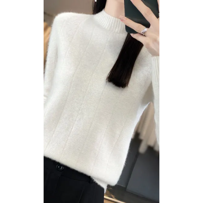 Suéter de cuello alto para mujer, resistente al viento y con forro | Ideal para otoño/invierno