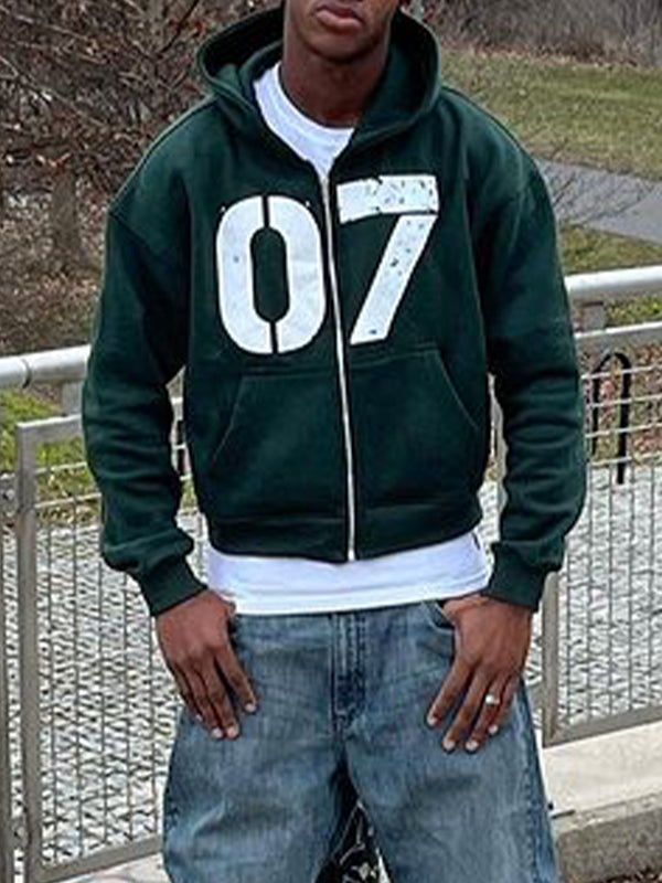 Lettering Oversized Long Sleeve Hoodie