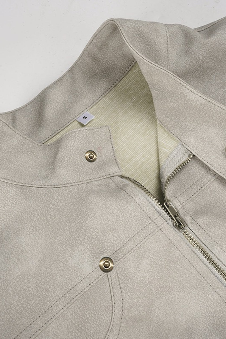 Zipped Leather Motorcycle Jacket