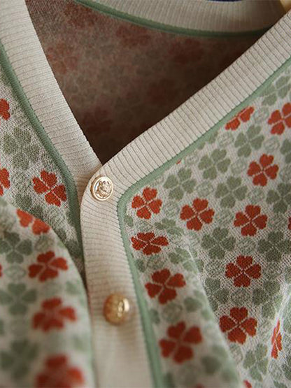 Trinity Classic V-neck Knitted Cardigan-Blue