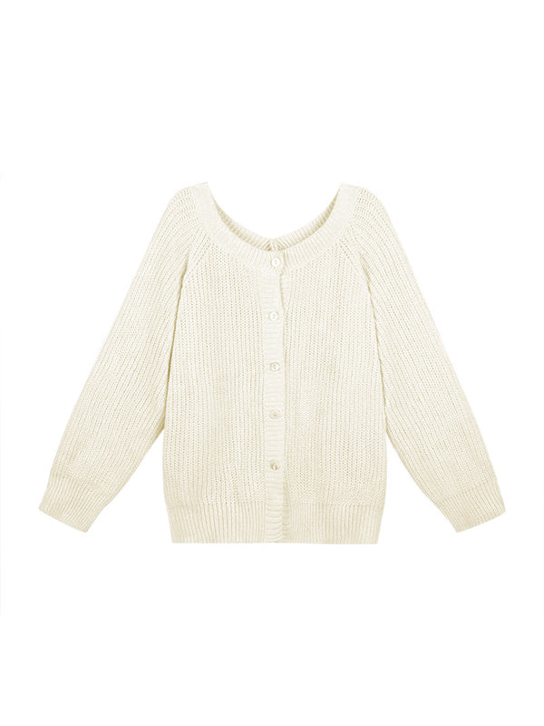 Solid Loose Breasted Knit Cardigan