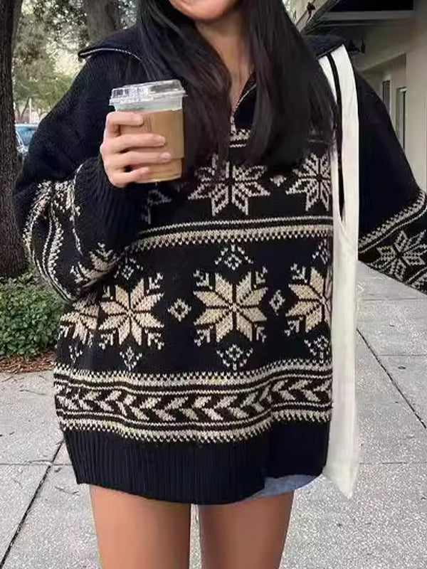 Jacquard Oversized Sweaters