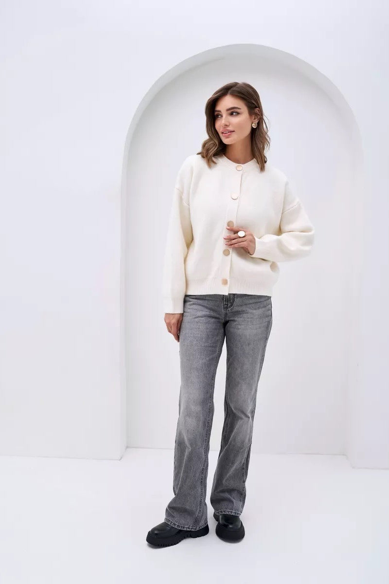 Solid Color Relaxed Knit Cardigan