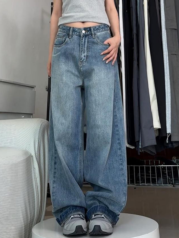Loose Versatile Mopping Boyfriend Jeans