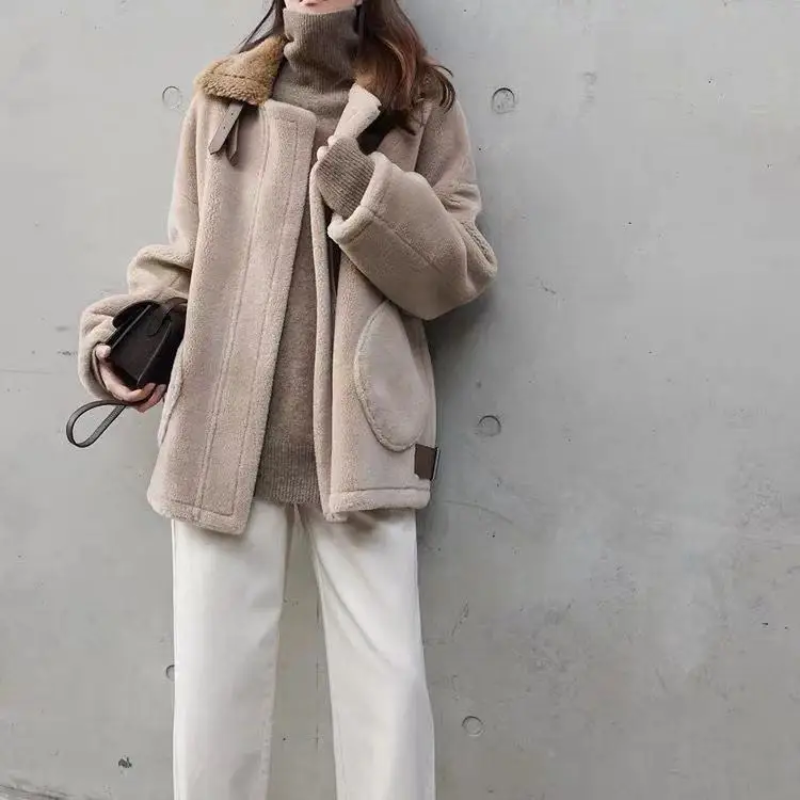 Jersey de punto oversize con cuello alto para mujer | Ideal para otoño/invierno