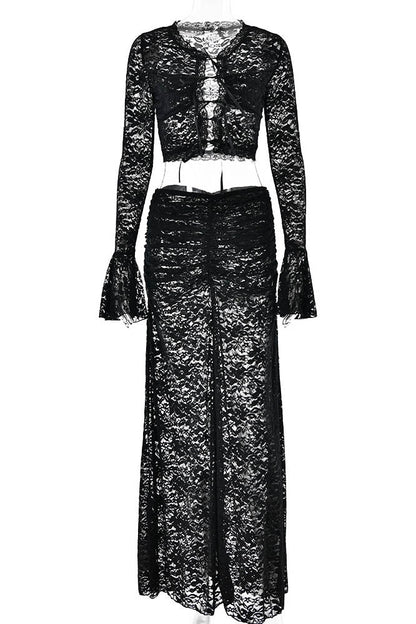 Whispering Lace – Flare Skirt Set
