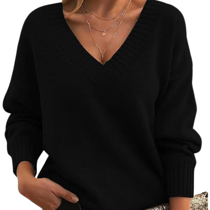 Suéter elegante con cuello en V | Ideal para el día a día