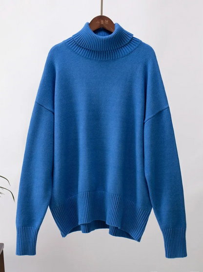 Jersey de cuello alto transpirable de gran tamaño para mujer | Ideal para otoño/invierno