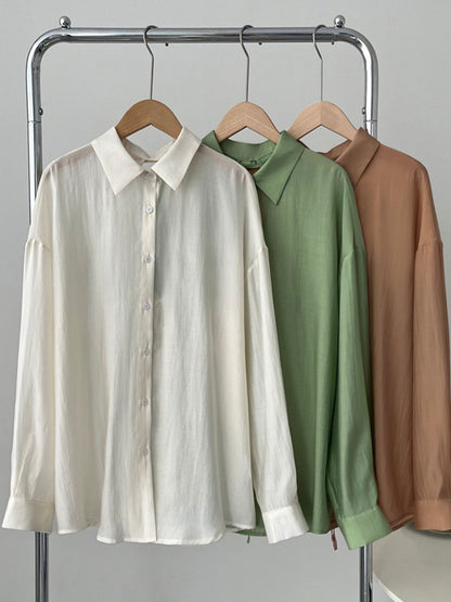 Olivia Loose Lapel Hollowed Back Slit Shirt