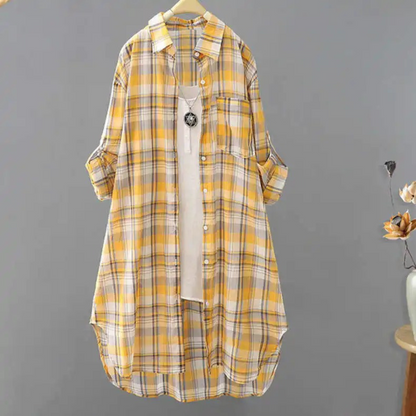 Blusa de franela a cuadros de moda para mujer | Ideal para primavera/verano