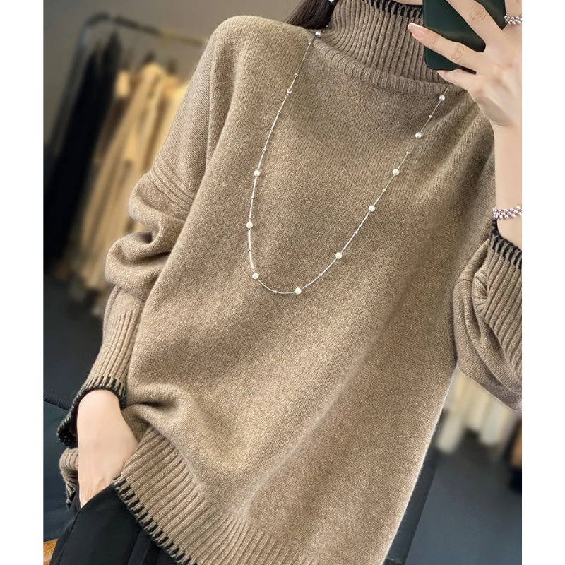 Jersey de punto suave y holgado para mujer, fácil de usar | Ideal para otoño/invierno