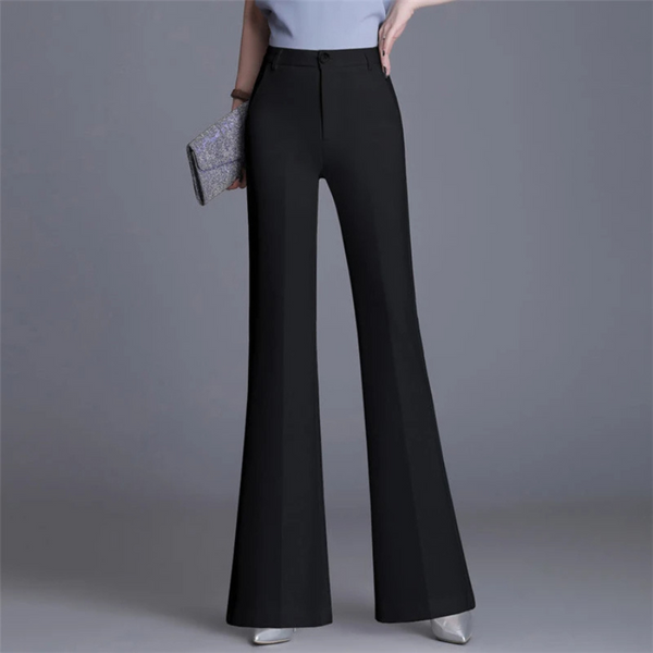 Women's Elegant Tight Fit High Waisted Flared Trousers | Ideal for All Seasons
