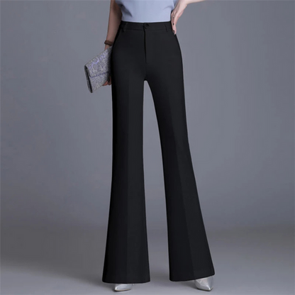 Women's Elegant Tight Fit High Waisted Flared Trousers | Ideal for All Seasons
