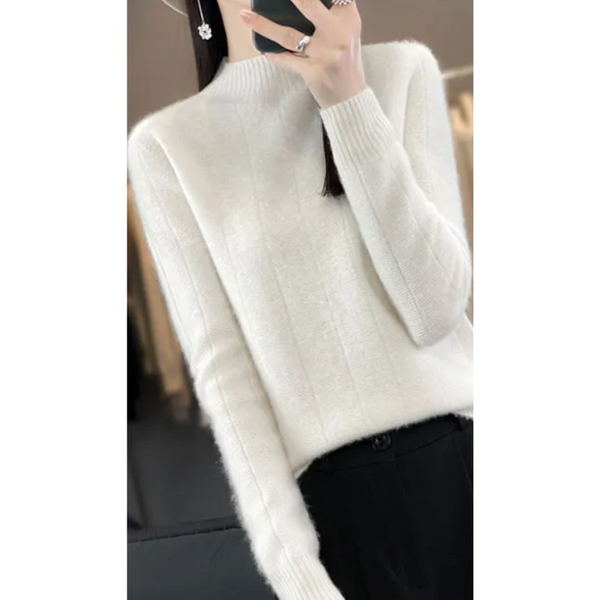 Suéter de cuello alto para mujer, resistente al viento y con forro | Ideal para otoño/invierno