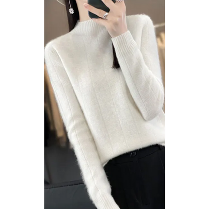 Suéter de cuello alto para mujer, resistente al viento y con forro | Ideal para otoño/invierno