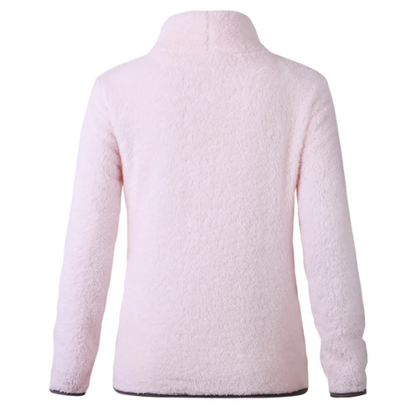 Jersey informal de cuello alto con cremallera para mujer | Ideal para otoño/invierno