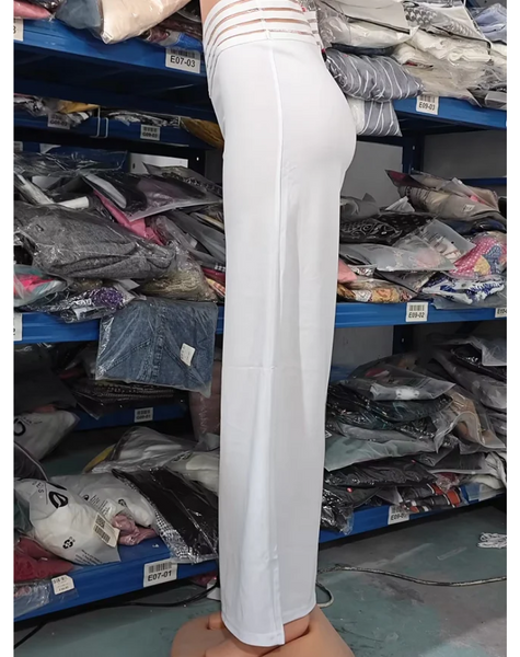 Women's Office Style High Waisted Wide Leg Flared Trousers | Ideal for All Seasons