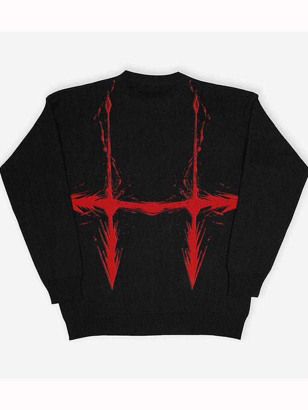 Abstract Print Oversized Sweaters
