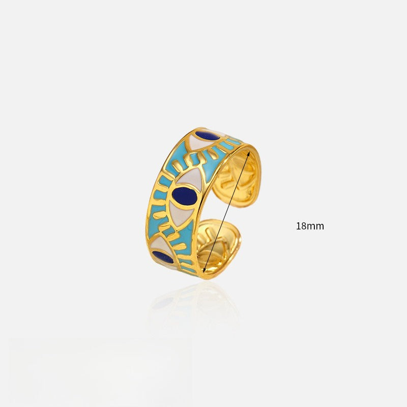 Vintage Gold Plated Lapis Lazuli Stainless Steel Ring