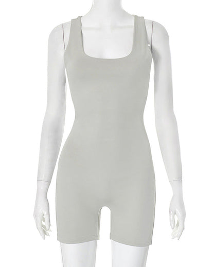 Waist Drawstring Vest Hollow Backless Jumpsuit