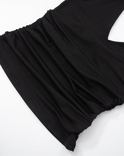 Sleeveless V-Neck Halterneck T-Shirt Top