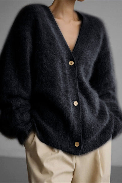 V Neck Button Long Sleeve Cardigan