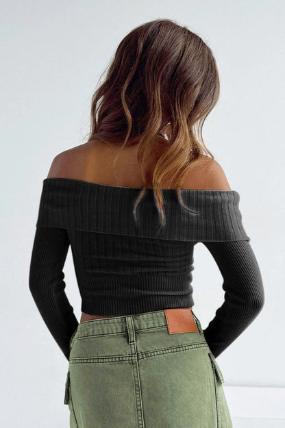 Sexy Off Shoulder Knit Sweater