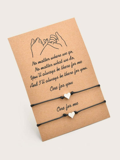 2pcs Heart Decor Bracelet for Women