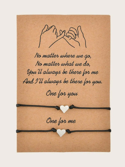 2pcs Heart Decor Bracelet for Women