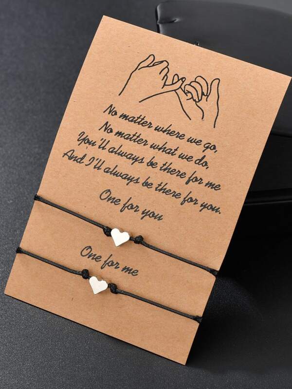 2pcs Heart Decor Bracelet for Women