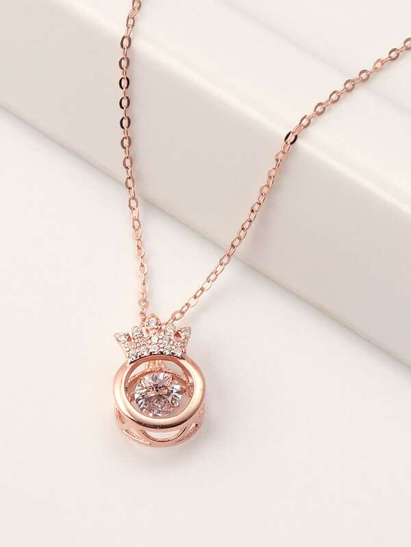1pc Rhinestone Decor Pendant Necklace for Women